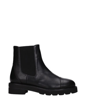 Stuart Weitzman Black Leather Ankle Boots