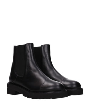 Stuart Weitzman Black Leather Ankle Boots