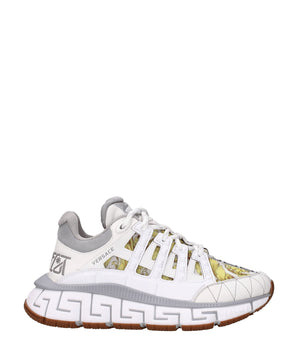Versace White Leather Athletic Sneakers