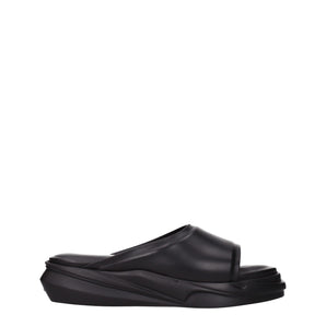 Alyx Black Leather Slippers Sandals