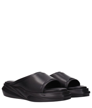 Alyx Black Leather Slippers