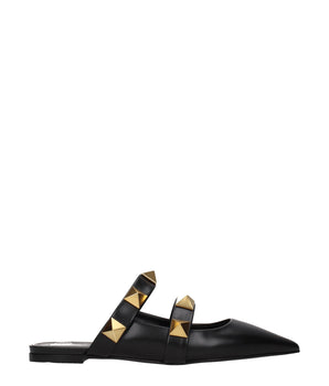 Valentino Garavani Black Leather Mules