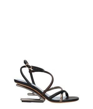 Fendi Multicolor Leather Flat Sandals