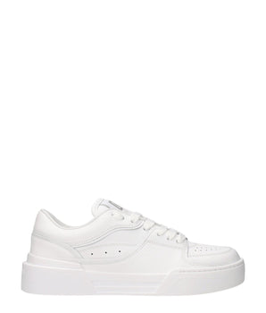Dolce & Gabbana White Leather Low Top Sneakers