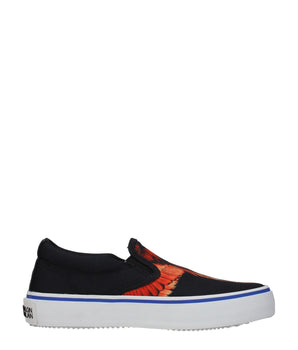 Marcelo Burlon Black Fabric Slip-On Loafers