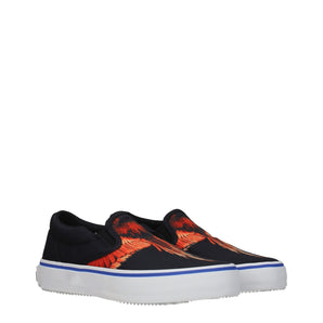 Marcelo Burlon Black Fabric Slip-On Loafers