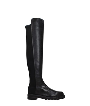 Stuart Weitzman Black Leather Over The Knee