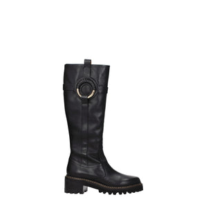 See By Chloé Black Leather Over The Knee