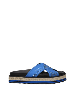 Kenzo Blue Fabric Slippers