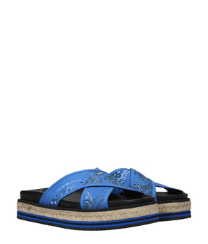 Kenzo Blue Fabric Slippers