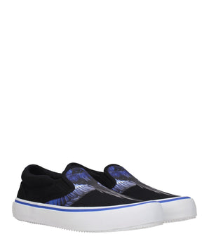 Marcelo Burlon Black Fabric Slip-On Loafers