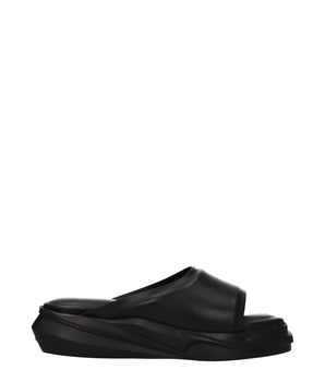 Alyx Black Leather Slippers
