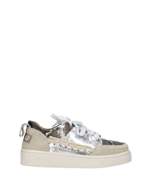 Mou Gray Leather Low Top Sneakers