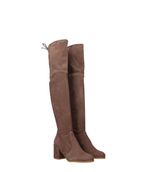 Stuart Weitzman Beige Leather Over The Knee