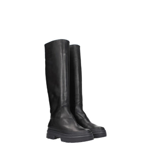 Max Mara Black Leather Over The Knee