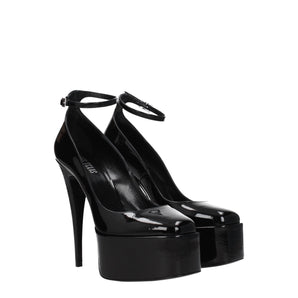 Paris Texas Black Leather Platforms Pumps