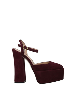 Stuart Weitzman Red Leather Platform Sandals