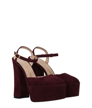 Stuart Weitzman Red Leather Platform Sandals