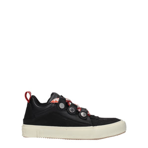 Marcelo Burlon Black Leather Low Top Sneakers