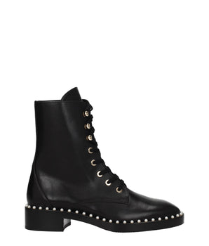 Stuart Weitzman Black Leather Ankle Boots