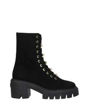Stuart Weitzman Black Leather Ankle Boots