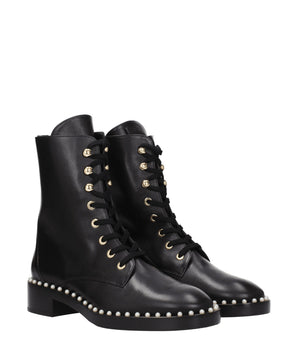 Stuart Weitzman Black Leather Ankle Boots
