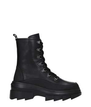 Stuart Weitzman Black Leather Ankle Boots