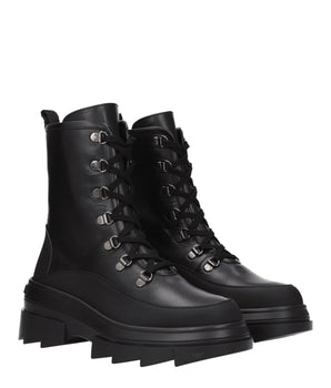 Stuart Weitzman Black Leather Ankle Boots