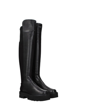 Stuart Weitzman Black Leather Over The Knee