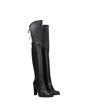 Stuart Weitzman Black Leather Over The Knee
