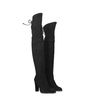 Stuart Weitzman Black Leather Over The Knee