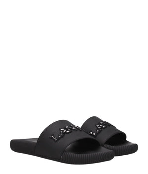 Lanvin Black Cotton Slippers