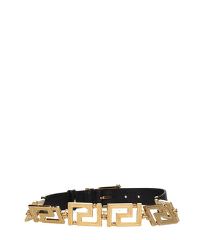 Versace Black Leather Regular Belt