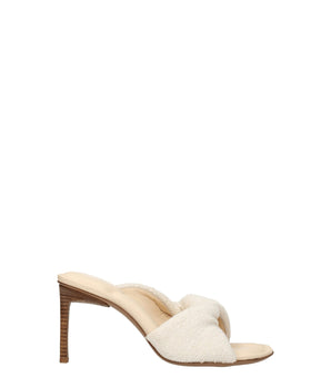 Jacquemus Beige Fabric Stiletto Heel Sandals