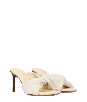 Jacquemus Beige Fabric Stiletto Heel Sandals