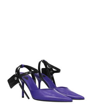 Off-White Purple Leather High Heel Pumps