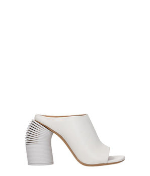 Off-White White Leather Platform Sandals