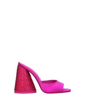 The Attico Pink Satin Platform Sandals