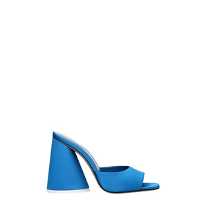 The Attico Light Blue Satin Platforms