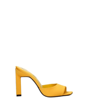 The Attico Orange Satin Stiletto Heel Sandals