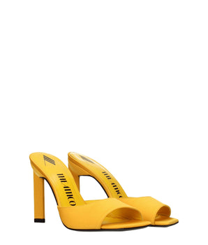 The Attico Orange Satin Stiletto Heel Sandals