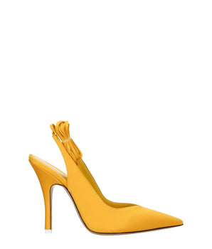 The Attico Orange Satin High Heel Pumps