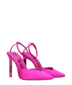 The Attico Pink Satin Stiletto Heel Sandals