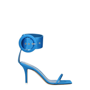 The Attico Light Blue Satin Stiletto Heels Sandals