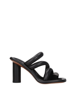 Ambush Black Leather Stiletto Heel Sandals