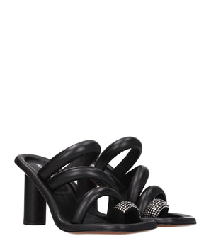 Ambush Black Leather Stiletto Heel Sandals