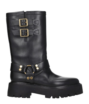 Celine Gold Leather Ankle Boots