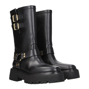 Celine Gold Leather Ankle Boots