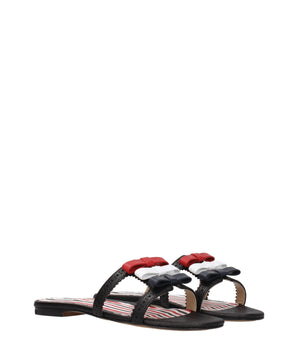 Thom Browne Black Leather Slippers