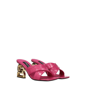 Dolce & Gabbana Pink Leather Platforms